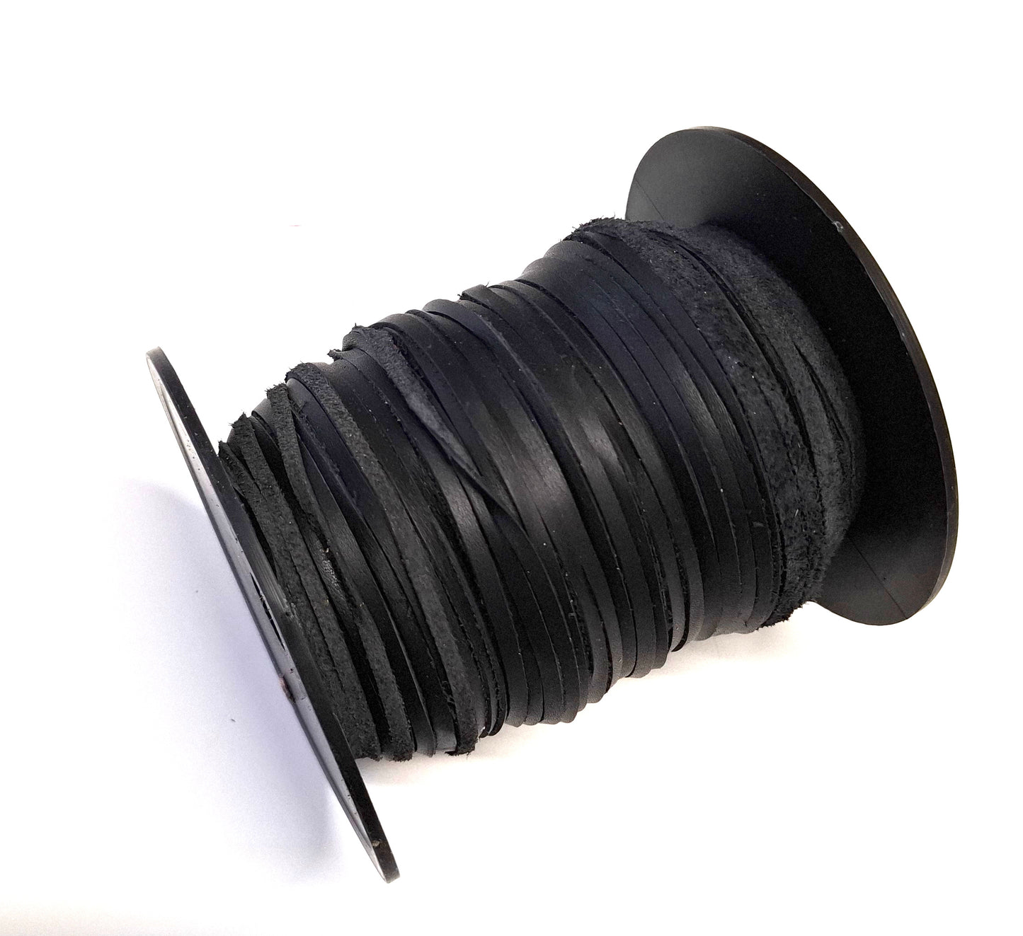 5/32" Flat, Cowhide Leather Lacing in Black Boot (10 YDS) 0156ND9 DIY; tassels; dream catchers; fringes; leather crafts; leather string