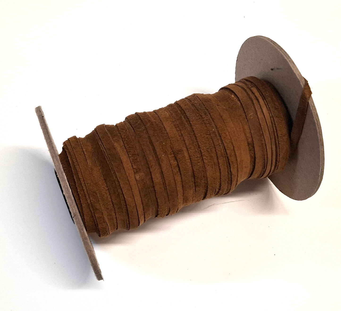 1/4" Flat, Pig Suede Leather Lacing in Nut (10 YDS) 0250NP5 light brown, dark bronze