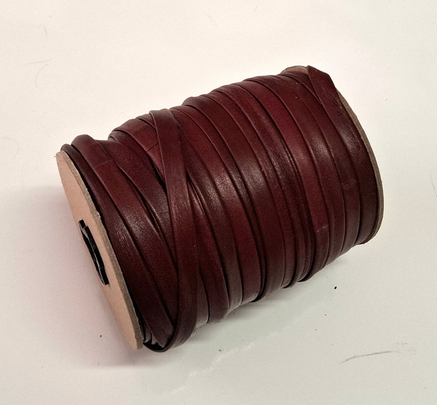 3/8" Double-folded Genuine Goat Leather Strip in Brodo Goat (3 yds) 0375BKA red burgundy