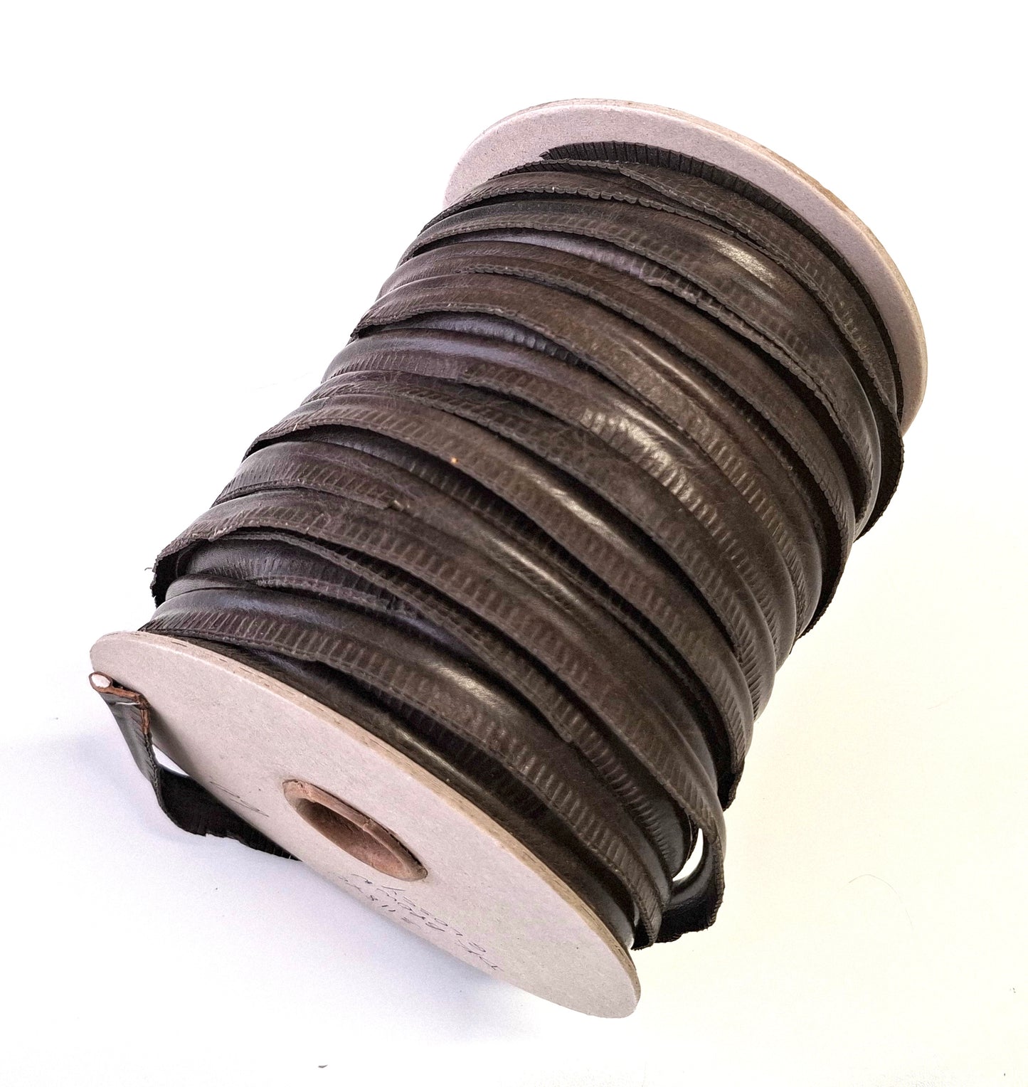 5/8" Round Cord Piping, Genuine Cowhide Leather in Dk Brown Glossy (2 YDS) 3118XDC - bold piping; upholstery piping; large cushions