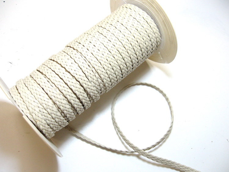 3/8" 5 Strand Braid, Cowhide Leather in Mushroom (1 YRD) 0093RD905 - 3/32" Double Folded, Reinforced