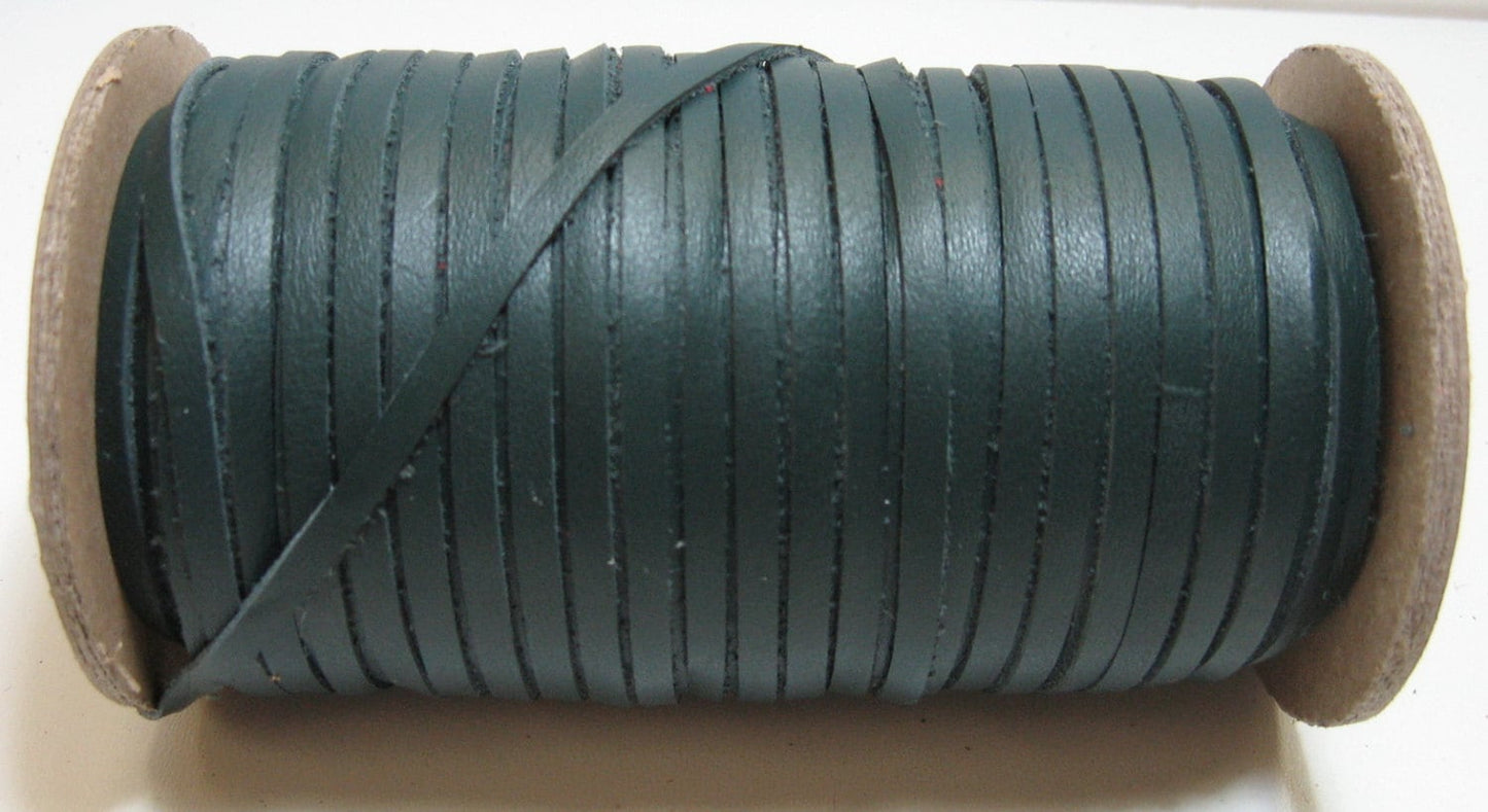 5/32" Flat, Cowhide Leather Lacing in Forest Green (10 YDS) 0156ND5 DIY; tassels; dream catchers; fringes; leather crafts; leather string