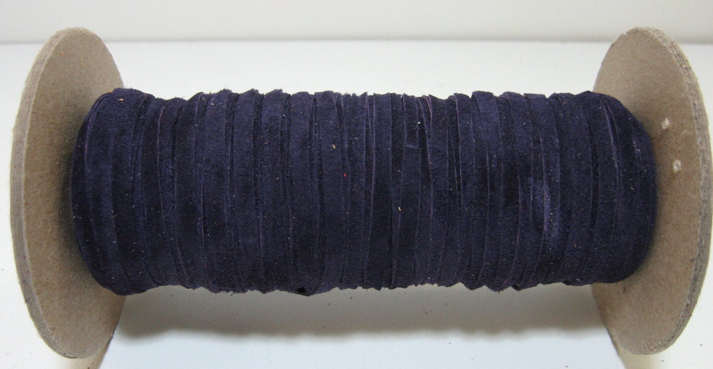 1/8" Flat, Pig Suede Lacing in Purple Grape (10 YDS) 0125NP4 jewelry cord; DIY;dream catchers; leather crafts; tassels; fringe