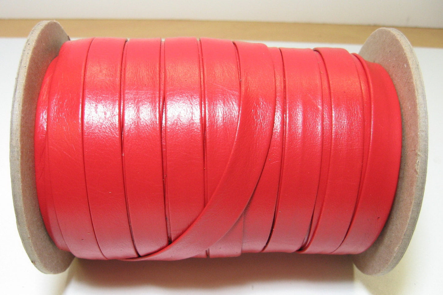 1/2" Genuine Leather Red Re-dyed Cowhide Strap (5 yds) 0500BD7 Double-folded