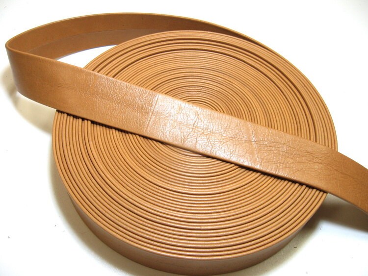 1-1/2" Folded & Reinforced, Cowhide Leather Strap in Corral Tan (1 yd) 1500RDB