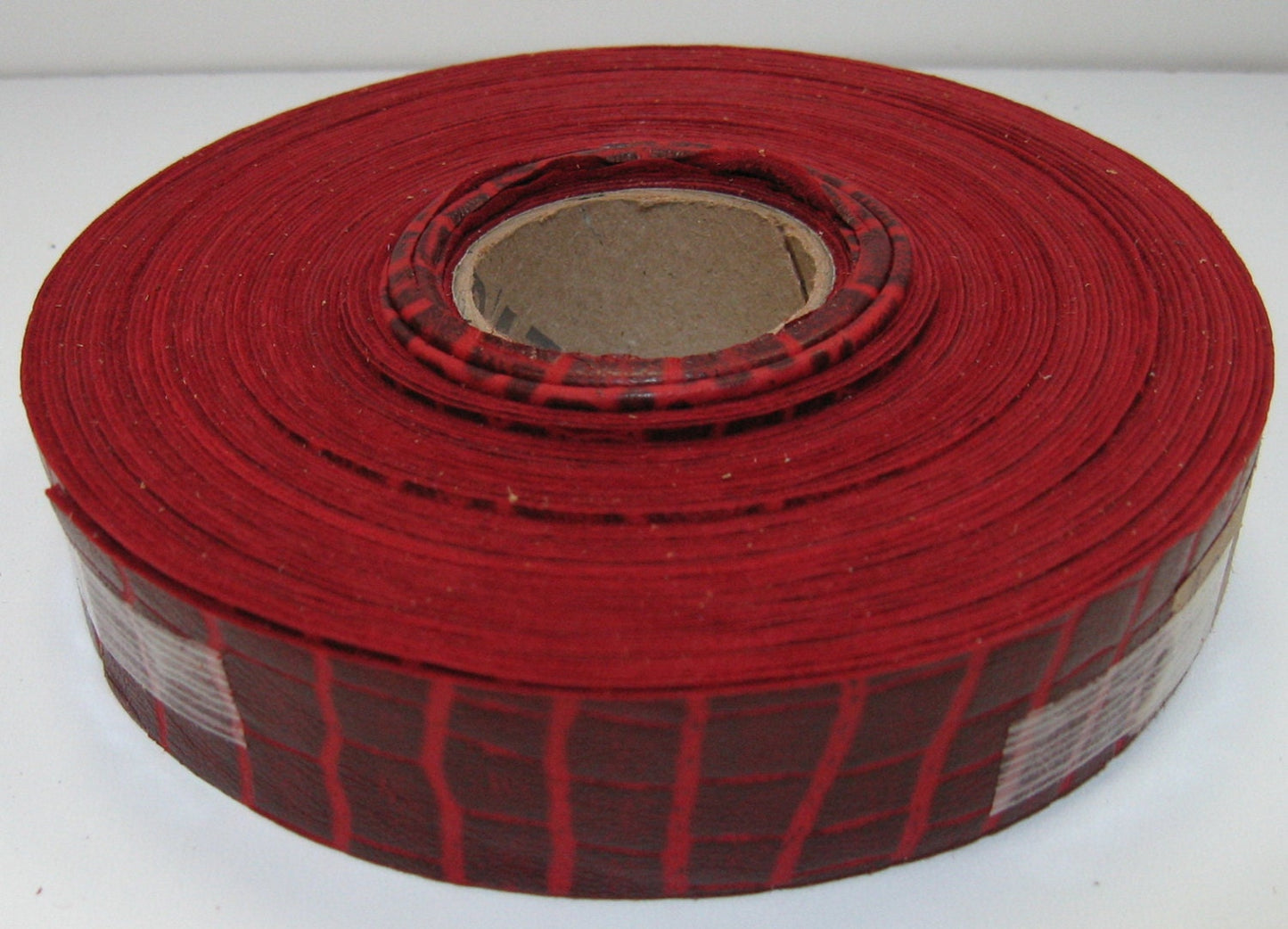 1" Flat Cowhide Leather Binding in Red Croc (3 yds) 1000NL6 trim tape; edge binding; leather tape
