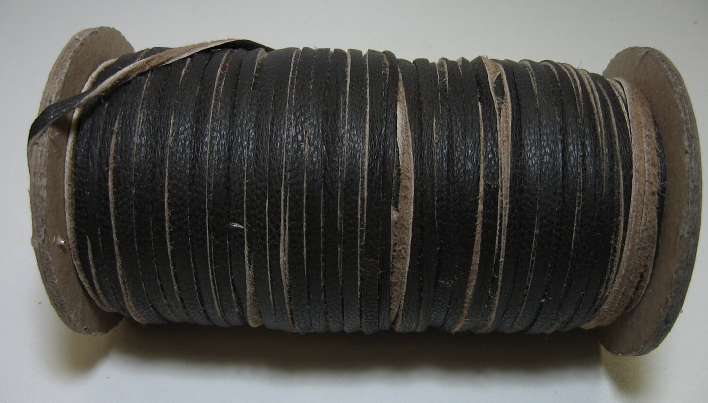 1/8" Flat, Lambskin Leather Lacing in Brown (10 YDS) 0125NL9 jewelry cord; DIY;dream catchers; leather crafts; tassels; fringe