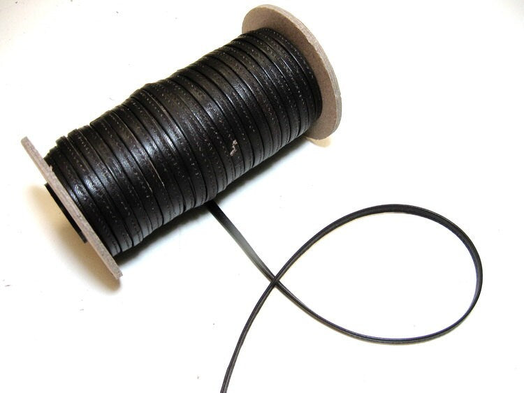 3/16" Side Folded, Stitched Lamb Leather Stripping in Brown Lustre (5 YDS) 3106XLC