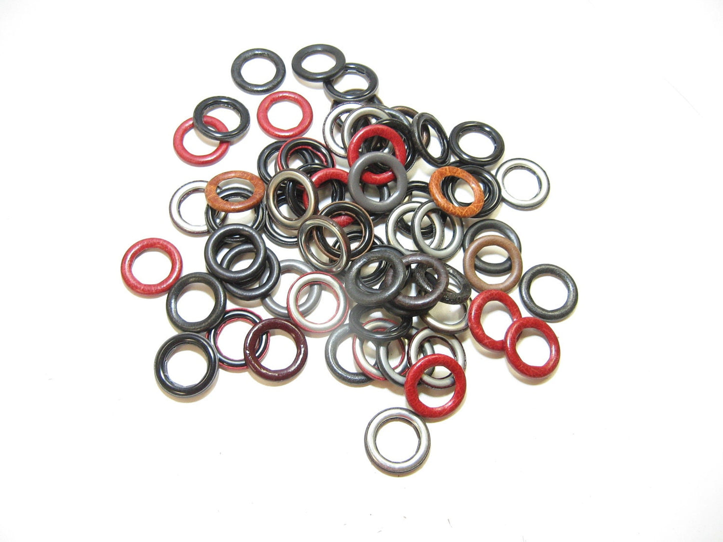 Lot of Leather Covered Buckles U60R - 1" Round Leather Covered Buckles/Rings