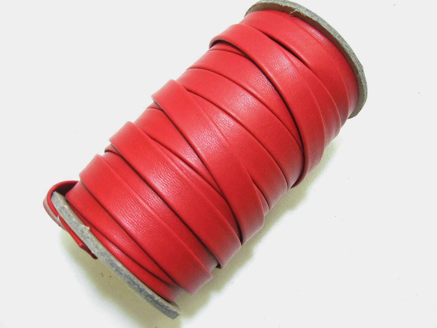 3/8" wide Cowhide Leather Stripping in Red (3 yds) 0375BD9 Double-Folded