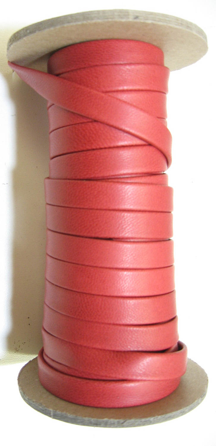 3/8" wide Lamb Leather Stripping in Dull Red (2 yds) 3701XLA Double-Folded, Reinforced