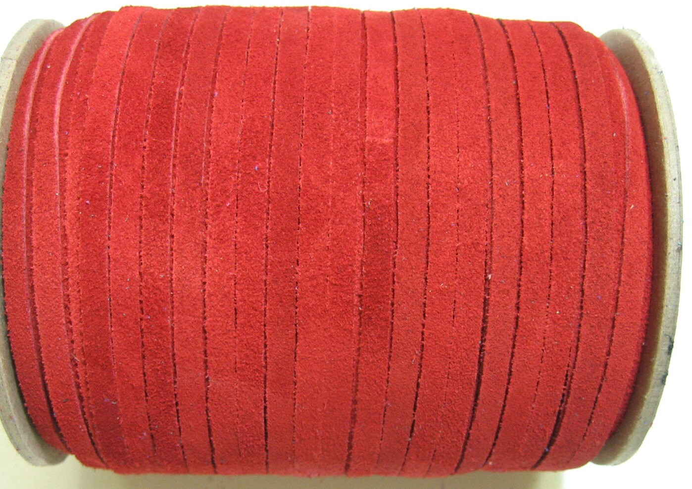 3/16" Flat Lacing in Issy Red Calf Split Suede (10 yds) 0187ND9 leather jewelry cord; dream catchers; leather crafts