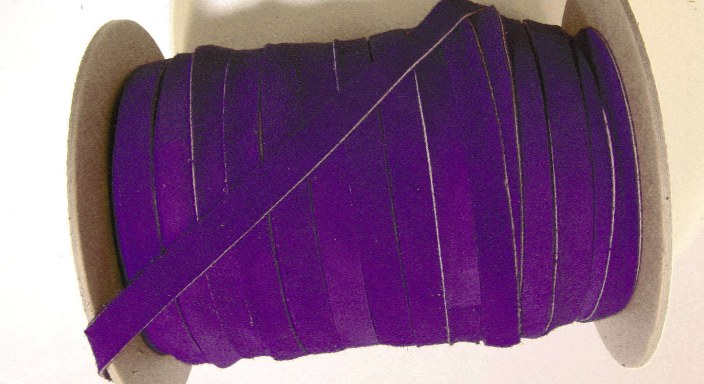 1/2" Flat Mauve Purple Grape Cow Split Cowhide Leather Strap (5 yds) 0500NC9 Thickness 0.070"