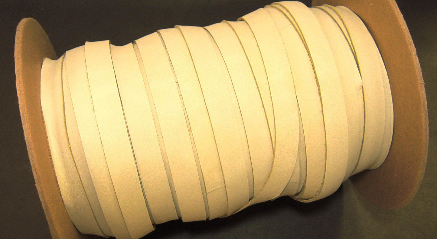 Genuine Cowhide Leather Flat Lacing 1/2" in Maple Lining (5 yds) 0500NCB