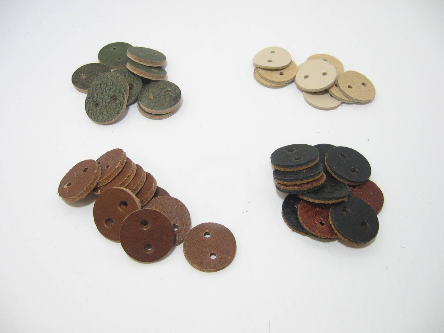 Discounted 10 Real Leather buttons/Washers 1" Round sewing - 2 hole ; crafting; DIY; dressmaking; purses; handbags; jewelry; sew through