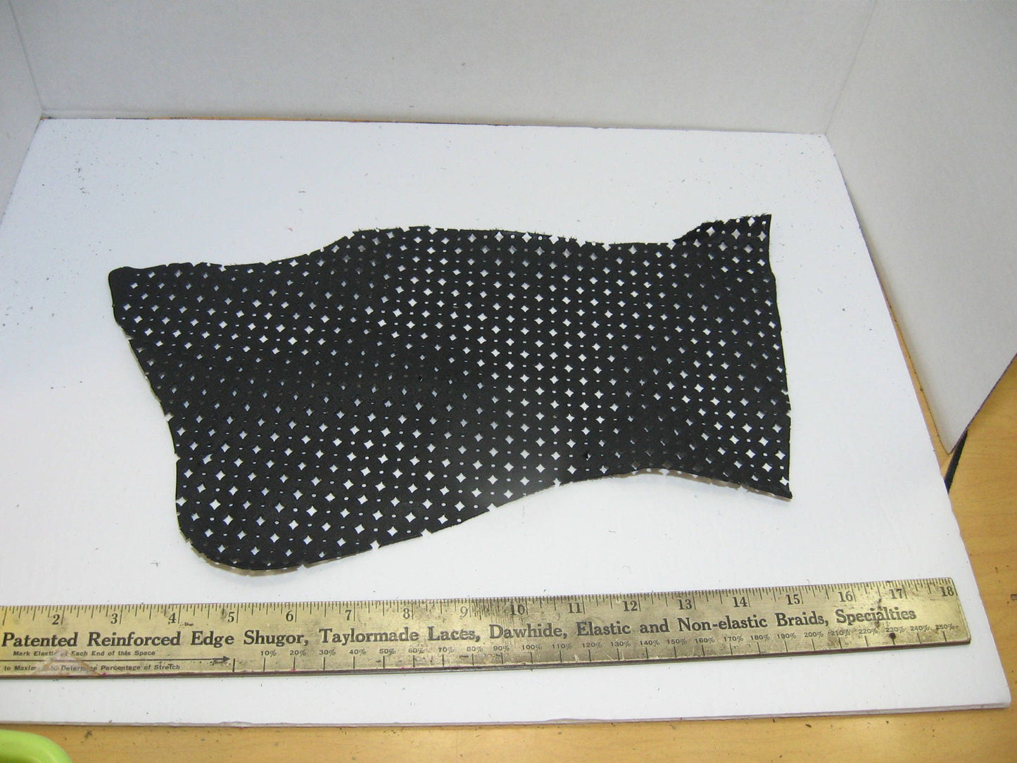 Black 1500 Perforated Cowhide Leather Piece 4P8 98 sq inches - leather scrap, leather scraps, scrapbooking #4