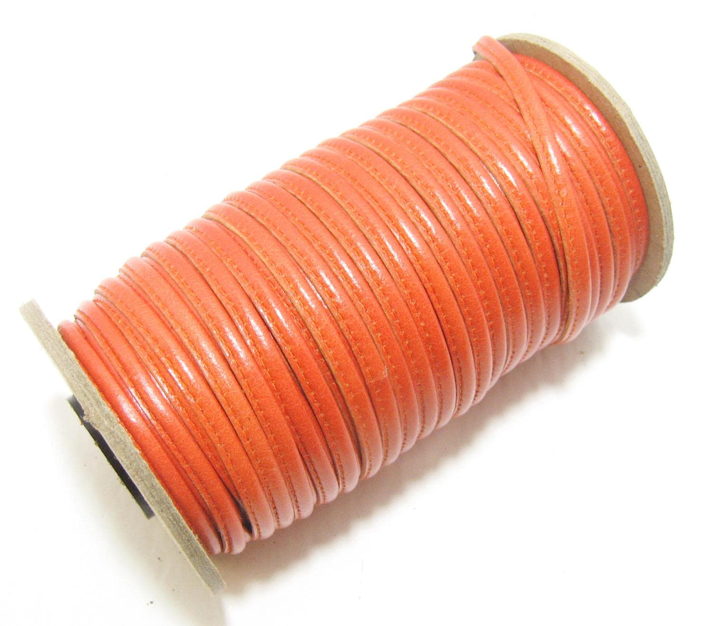 3/16" Stitched Round Reinforced Leather Jewelry Cord in Country Burnt Orange (3 YDS) 3656XDB