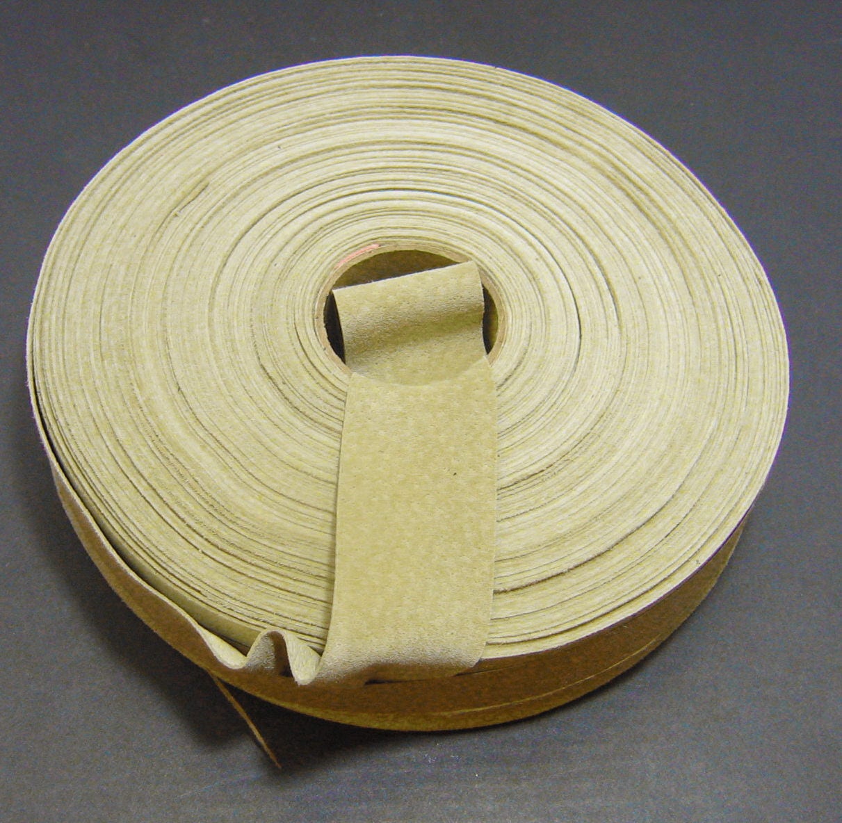 1" Flat, Pig Suede Binding, in Beige (5 YDS) 1000NP5; trim tape, leather binding leather tape