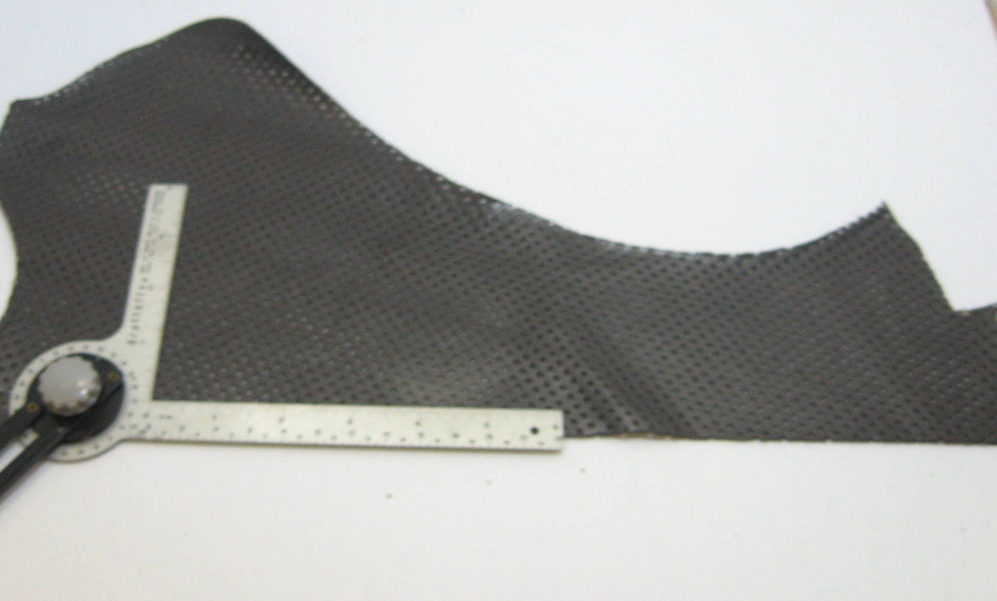 Gray/Grey Perforated Cowhide Leather Piece 60 square inches 3P1 leather scraps; eco friendly; scrapbooking; crafting