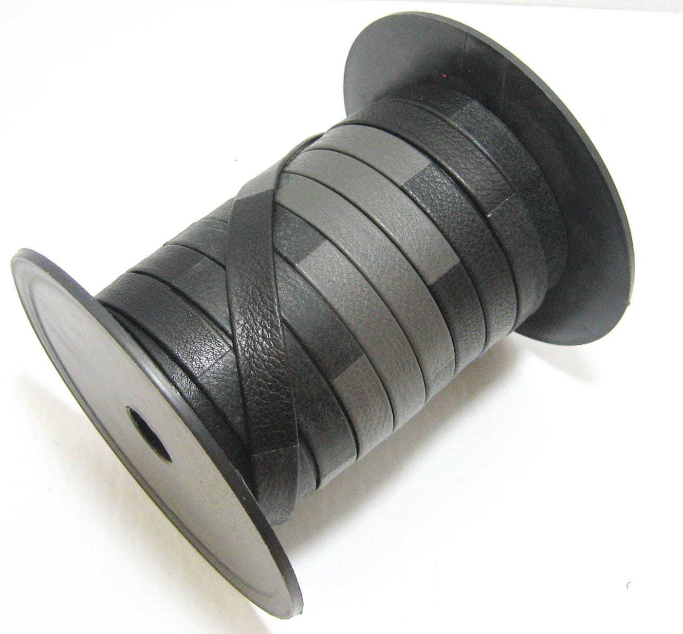 1/2" Multicolored Cowhide Leather Stripping Double-folded and Reinforced (1 YD) 3709XD9 Gray/Grey, Dark Gray/Gray, and Black OOAK