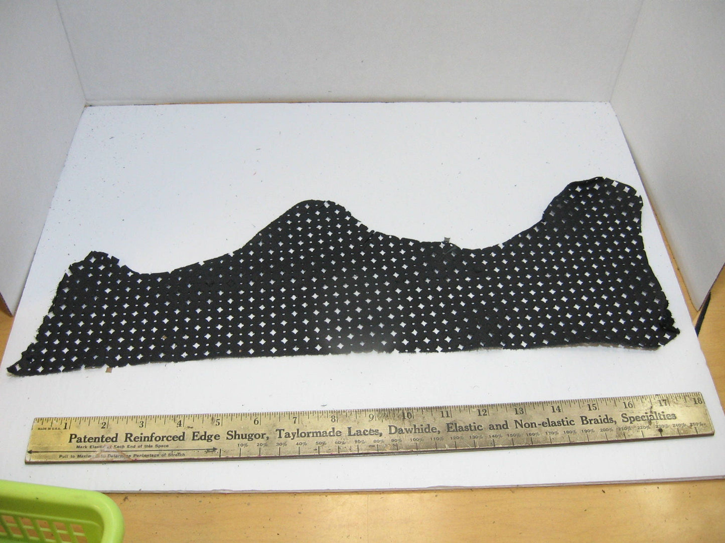 Black 1500 Perforated Cowhide Leather Piece 4P8 80 sq inches - leather scrap, leather scraps, scrapbooking