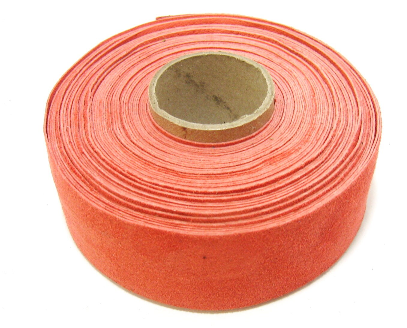1-1/2" Flat, Pig Split Suede Binding in Salmon Pink Orange (2 YDS) 1500NP4 - large wide binding in genuine leather
