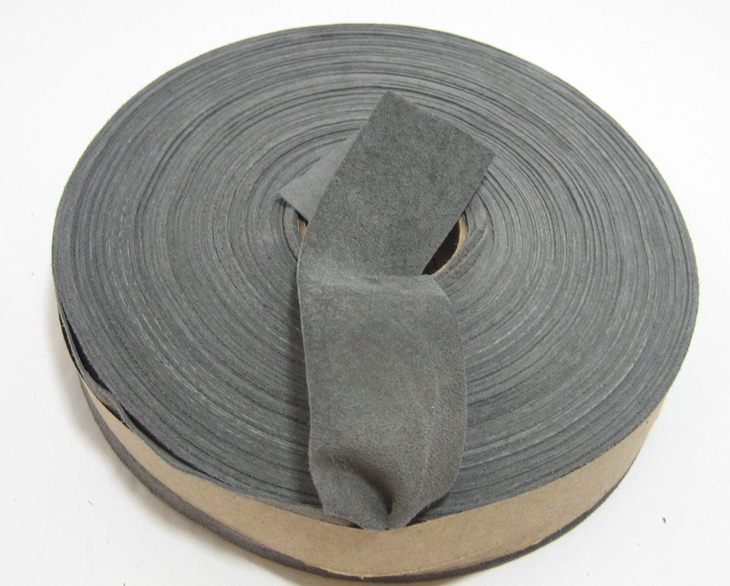 1-1/2" Flat, Pig Suede Stripping, in Dark Gray/Dark Grey (2 YDS) 1500NP5 Gray #4 trim tape; edge binding; leather tape
