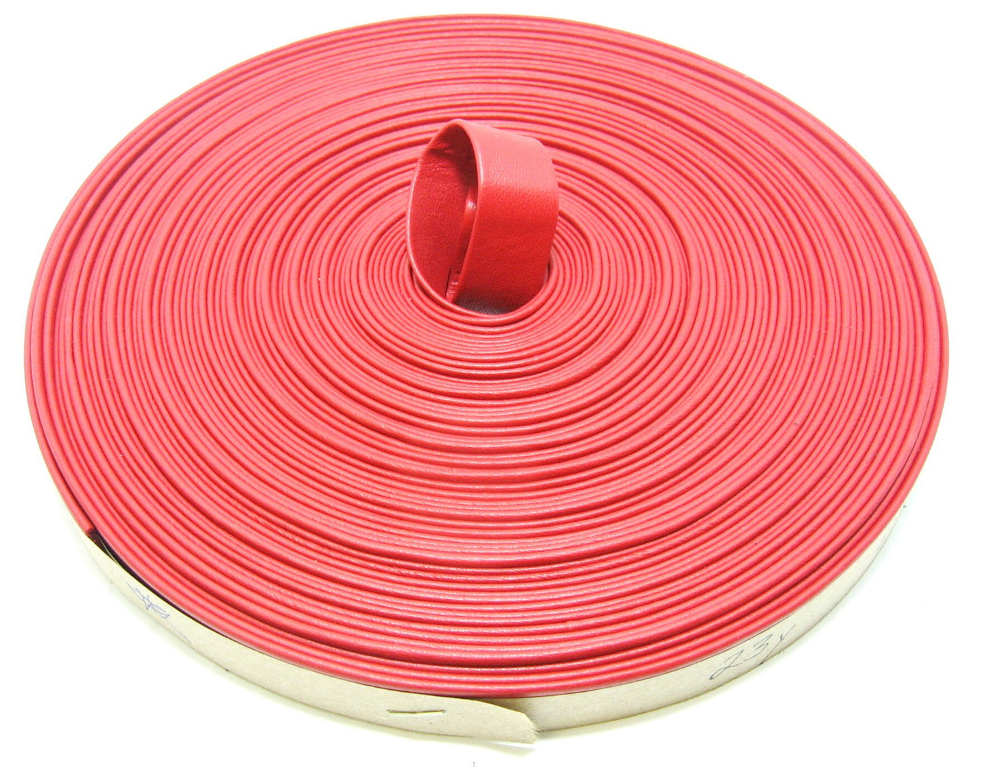 3/4" Double Folded, Reinforced, Cowhide Strap in Fire Red Climax (2 YDs) 0750RD9