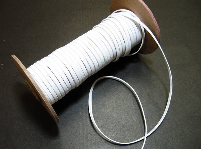 1/8" Double-Folded & Reinforced Cowhide Leather Lacing in White Duquessa (5 YDS) 0125RDB