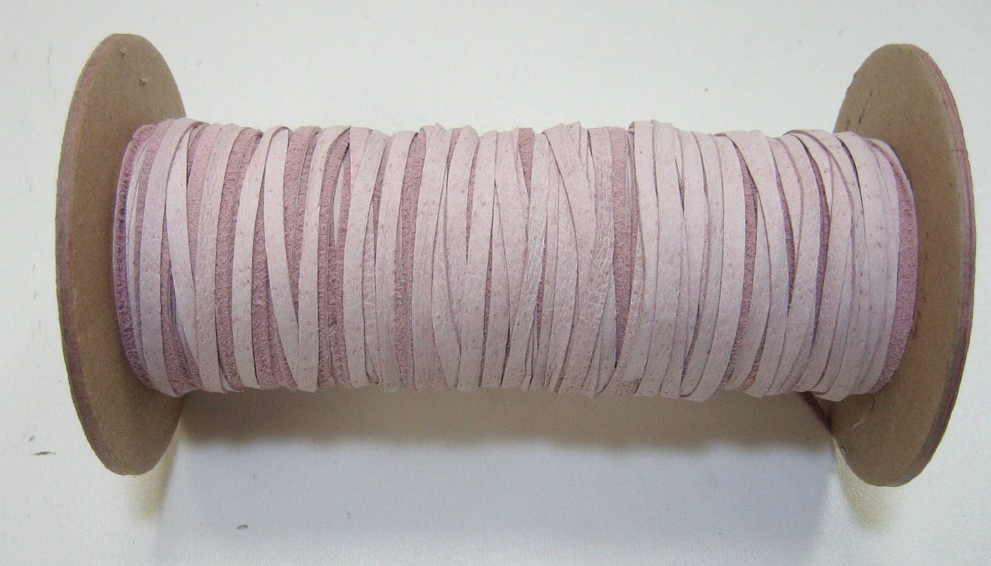 5/32" Flat, Pig Suede Lacing in Pink (10 YDS) 0156NP4 jewelry cord; DIY;dream catchers; leather crafts; tassels; fringe