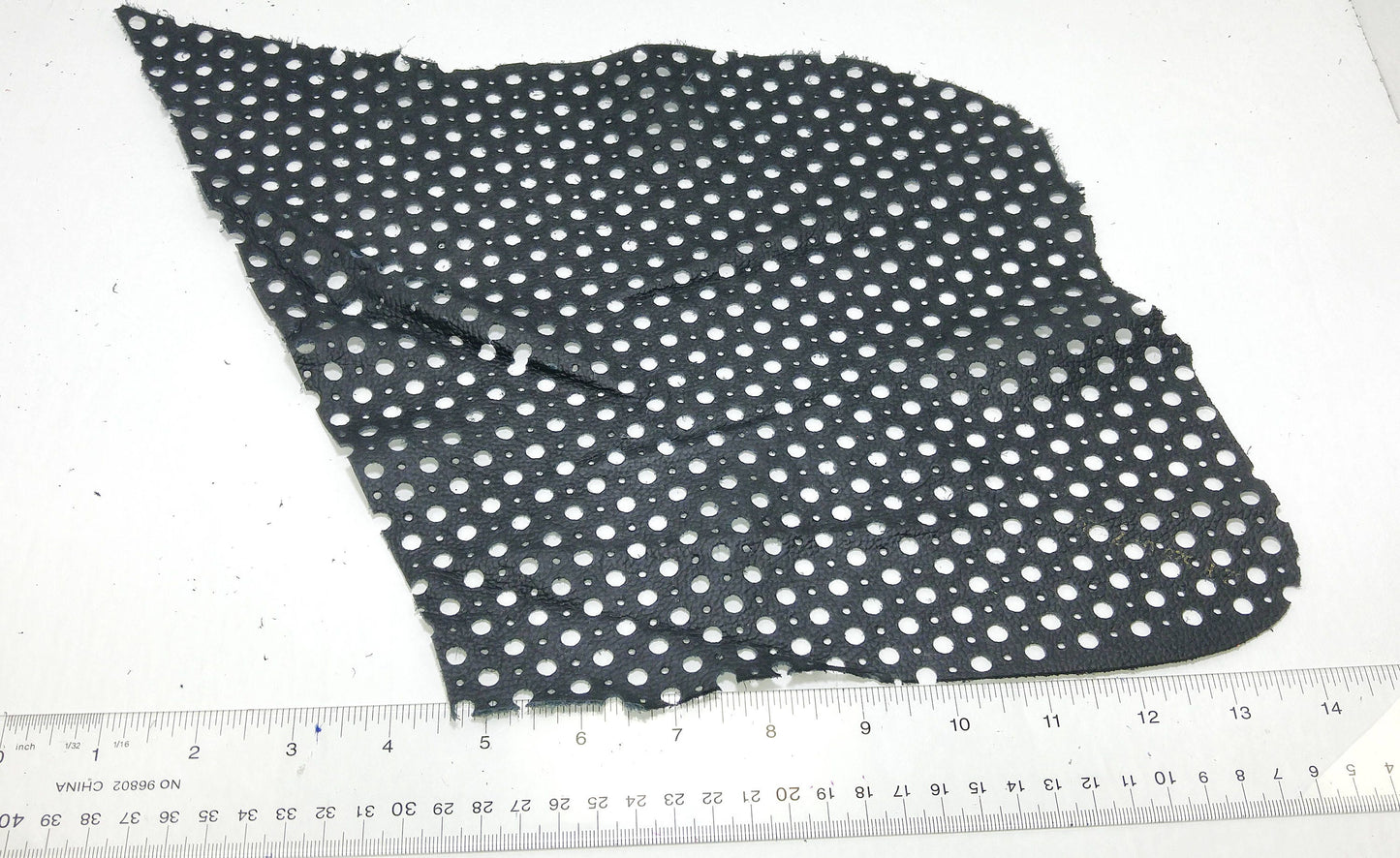 Dark Gray Grain Cowhide Perforated Leather Piece 4P1- leather scraps; eco friendly; scrapbooking; crafting 17012018-4P1-2