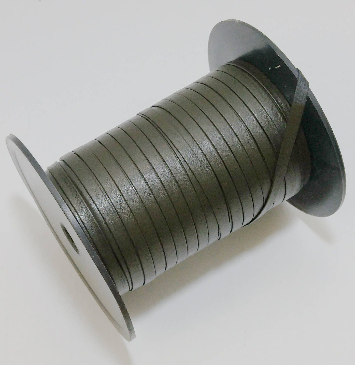 1/2" Naturelle Polyurethane Leatherette Stripping in Olive Green (5 yds) 0500BUNAT faux leather strips; jewelry cord; trimming; VEGAN