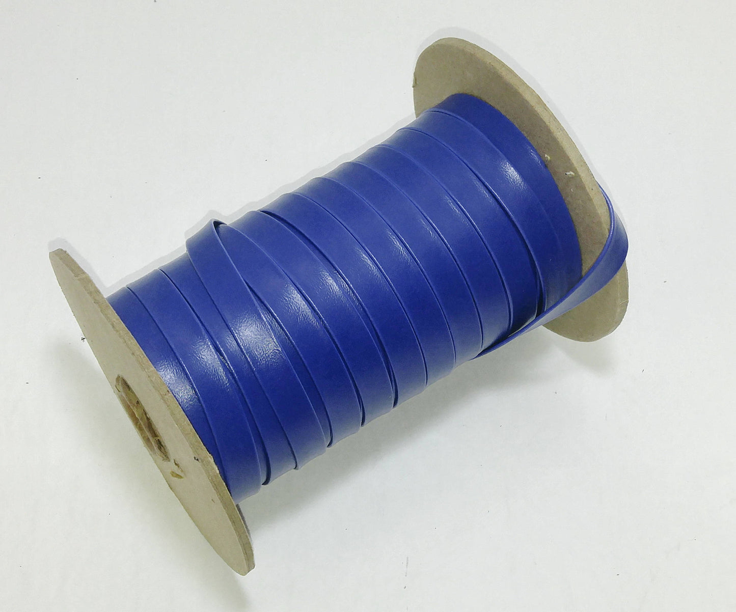3/8" Double Folded, Vegan Leather Strap in Blue Vinyl (5 YDS) 0375BV - straps; faux leather; handbag; sewing; crafting