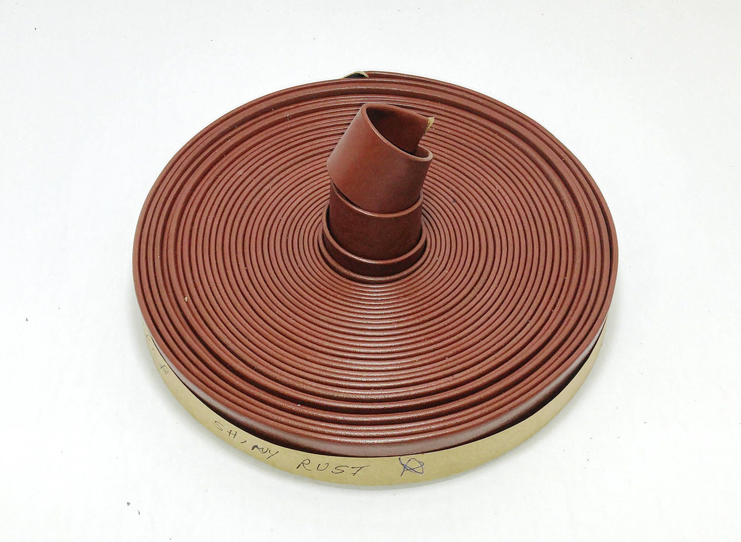 1" Double-folded & Reinforced Cowhide Leather Strap in Shiny Rust (1 YD) 1000RCB Brown