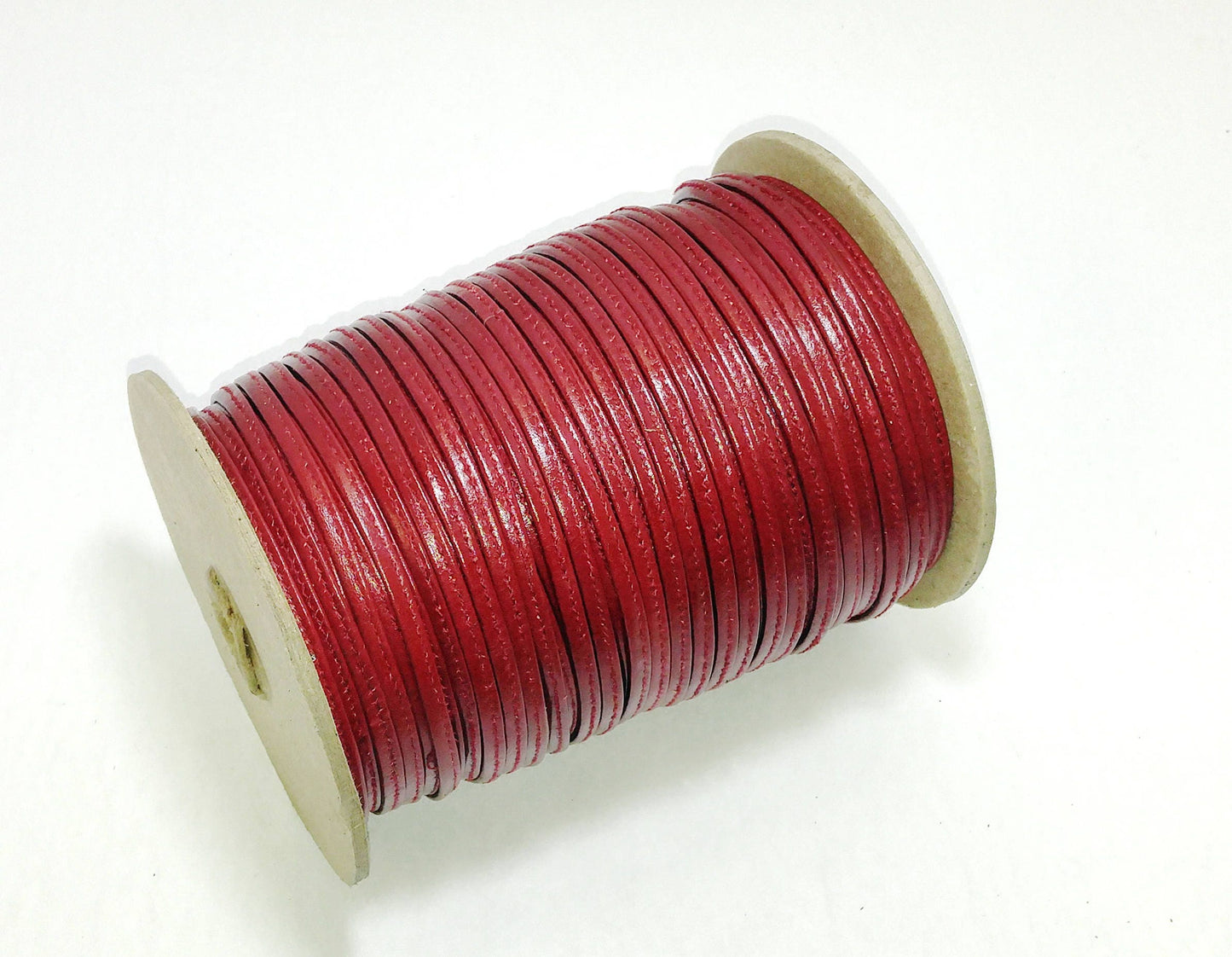 1/8" Stitched Jewelry Cord Lacing in Country Red Cowhide (5 yds) 885XDB