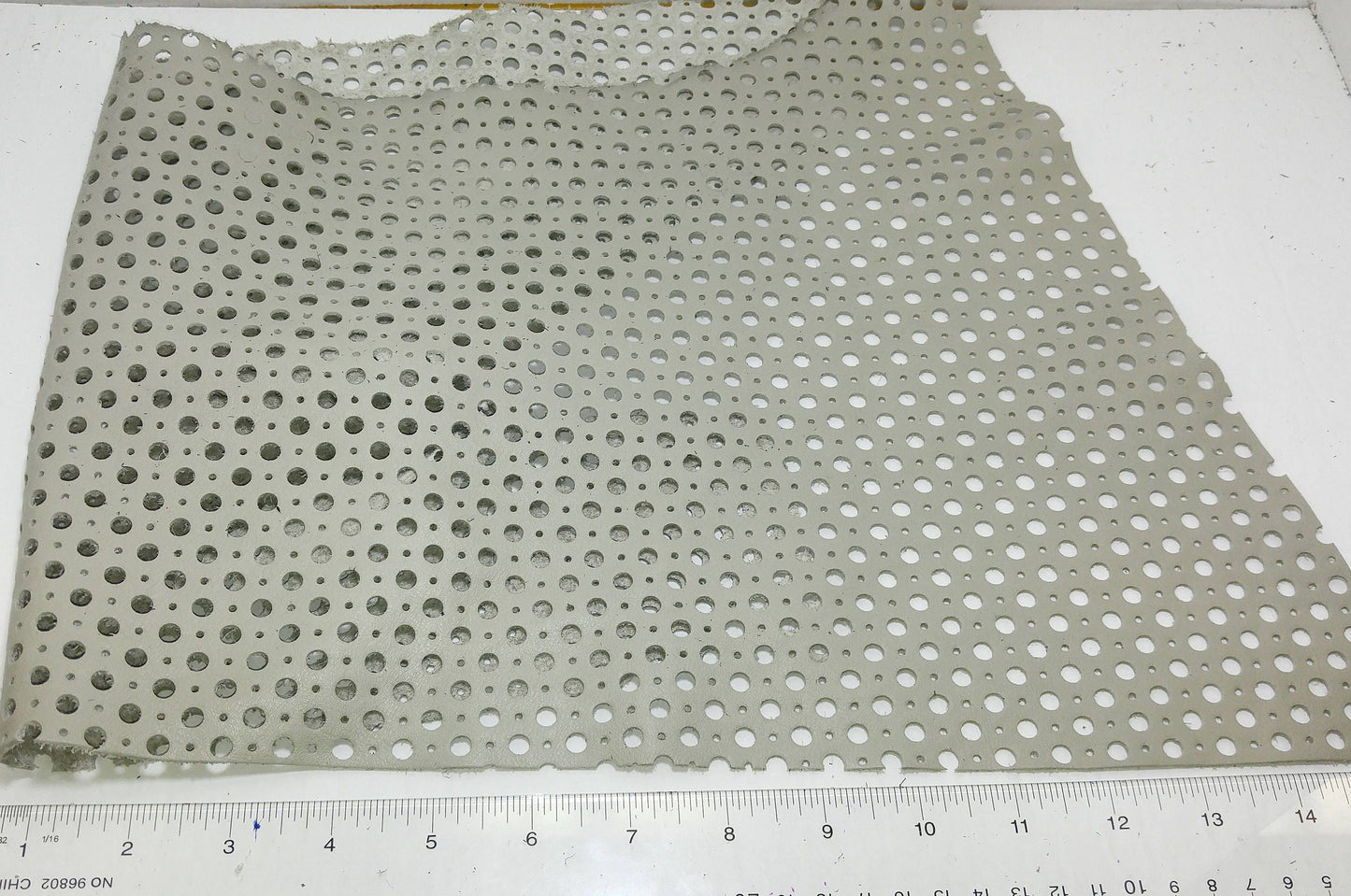 Perforated Cowhide Leather Piece in Mushroom 4P1- leather scraps; eco friendly; scrapbooking; crafting 17012018-4P1-15