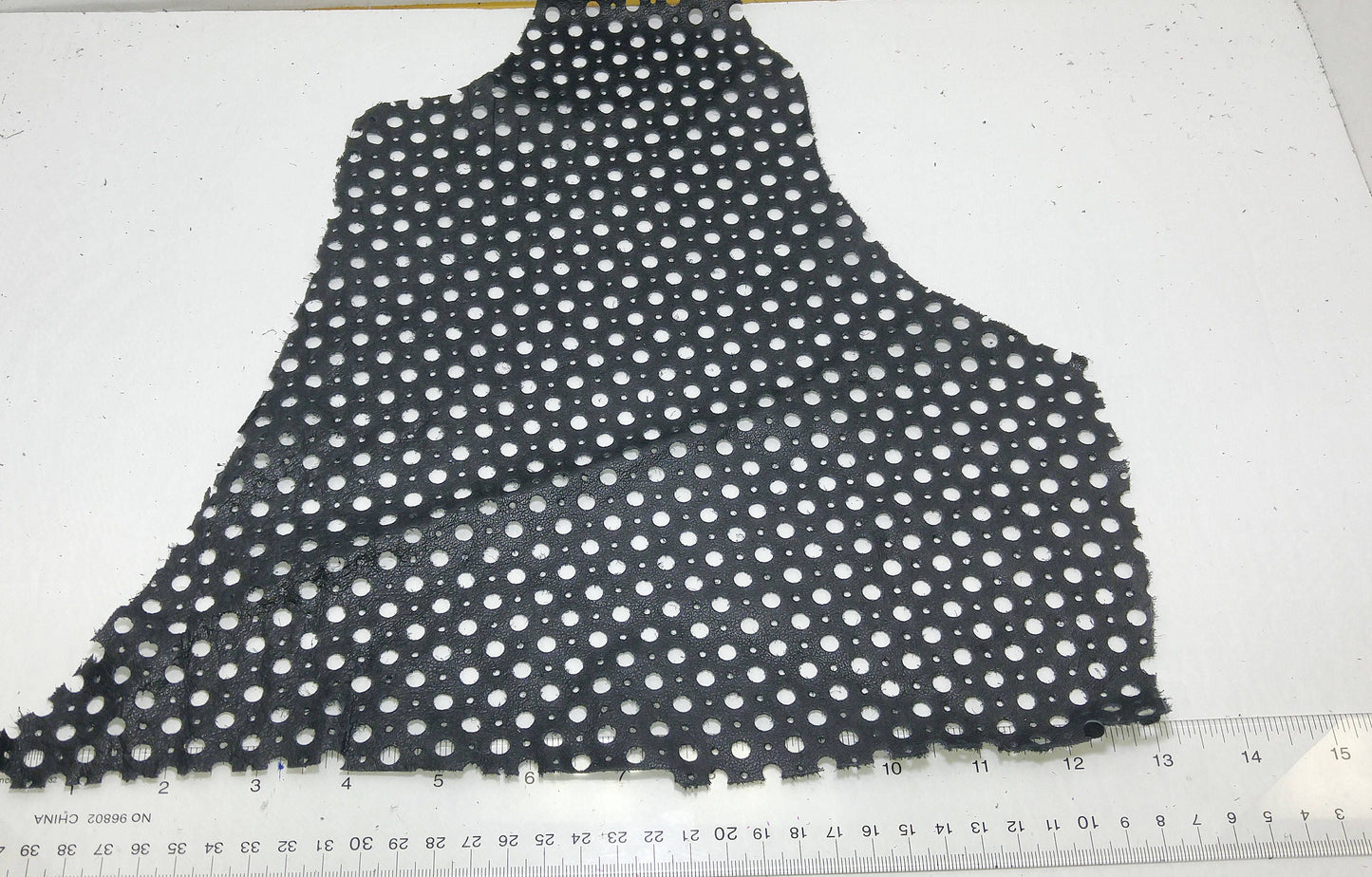 Black 1500 Cowhide Perforated Leather Piece 4P1- leather scraps; eco friendly; scrapbooking; crafting 17012018-4P1-18