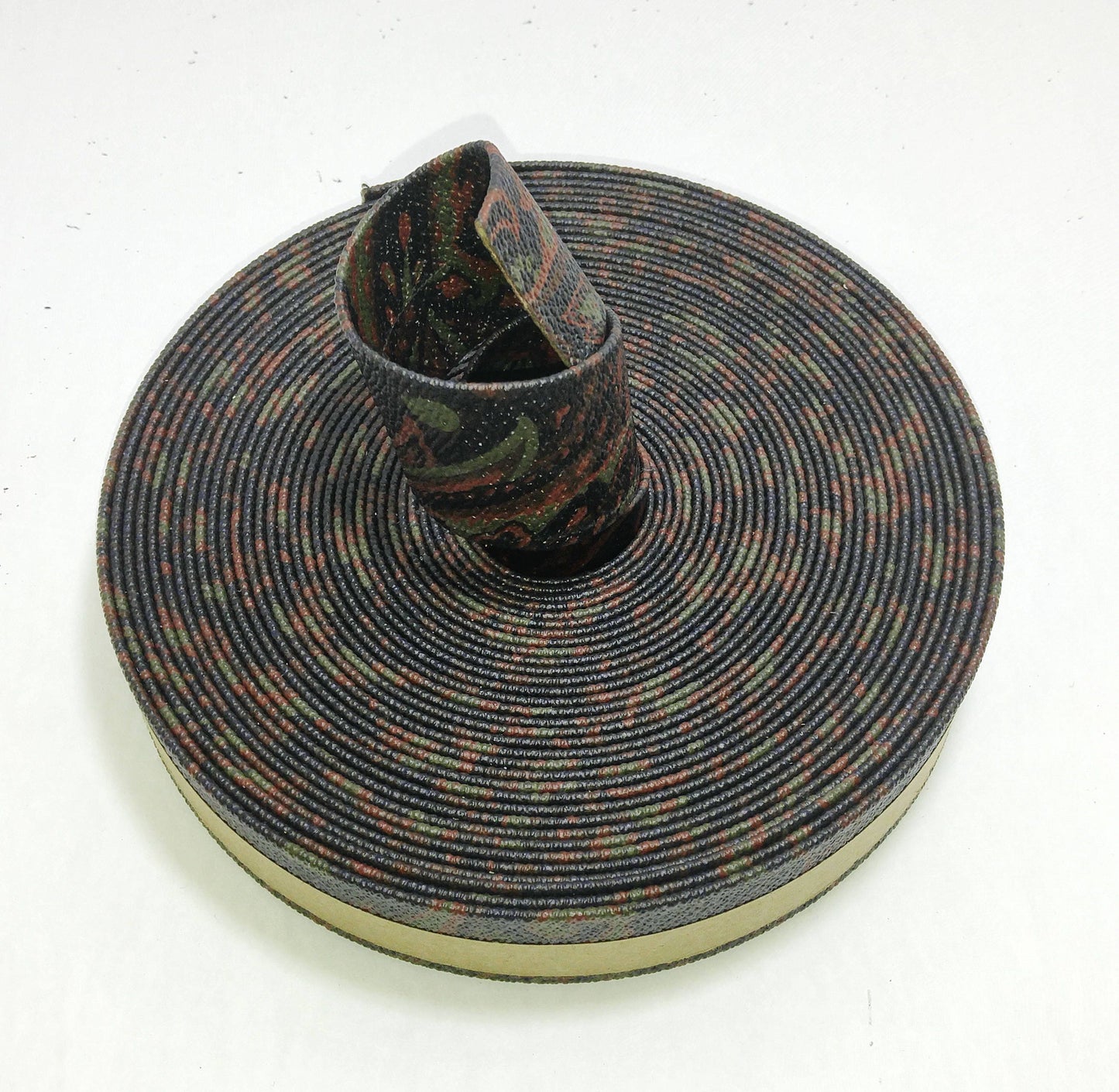 1-1/4" Double Folded, Vegan Leather Strap in Dark Brown Paisley Print (2 YDS) 1250BUKOR - straps; faux suede; handbag; sewing; crafting