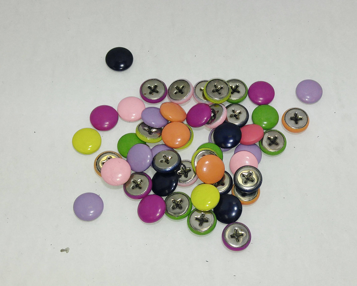 24 Rainbow Painted Pivot Back Buttons 18 Line, RANDOM Color Assortment Pivot Back; crafters; scrapbooking; arts and crafts; 18/900