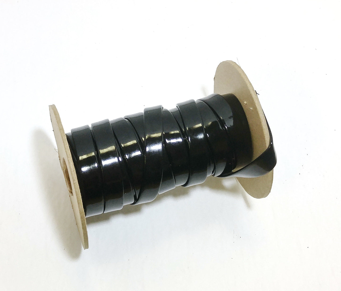 1/2" Polyurethane Leatherette Stripping in Black Patent PU (5 yds) 0500BUPU faux leather strips; jewelry cord; trimming vegan leather trim