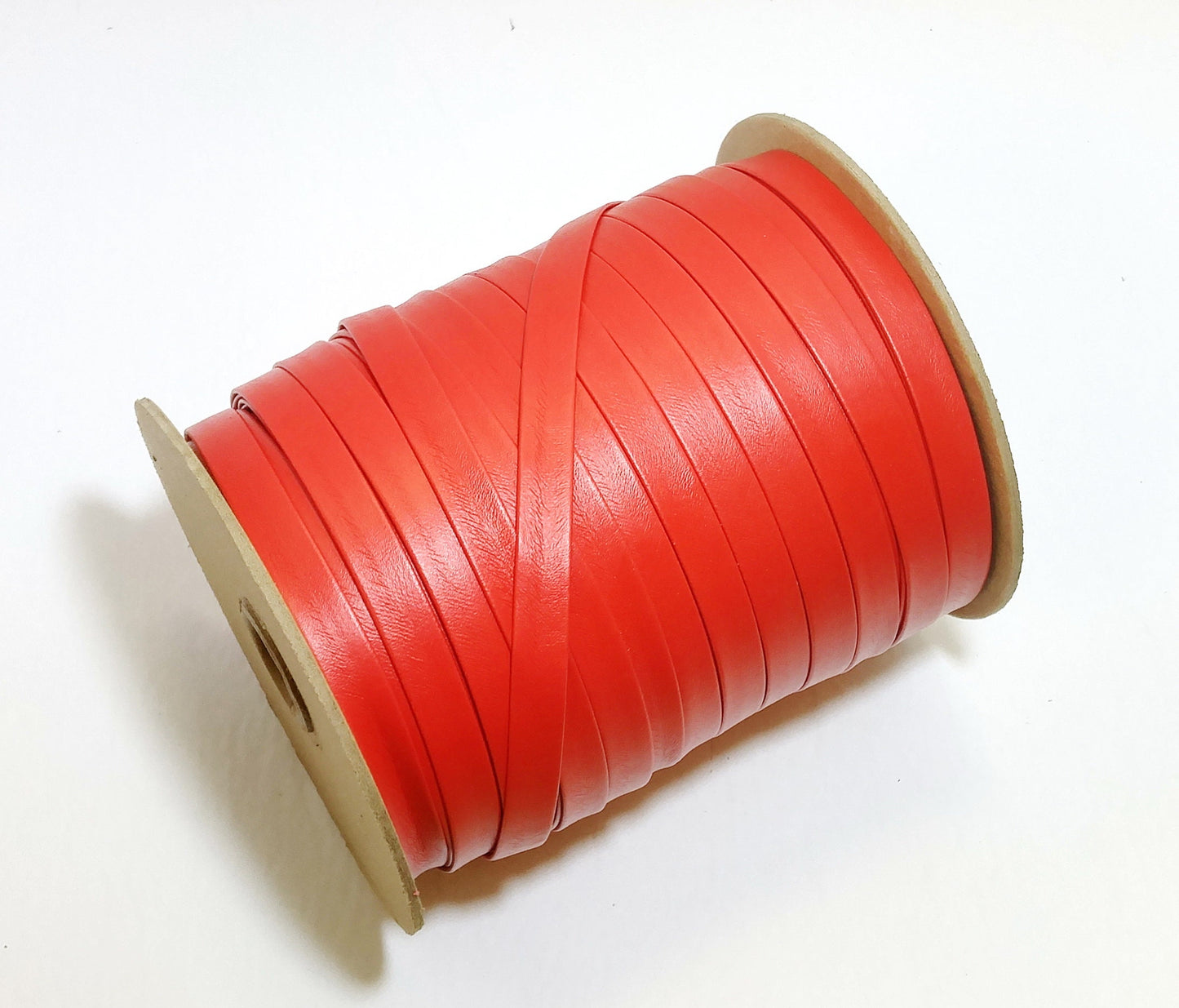 1/2" Polyurethane Leatherette Stripping in Red Knit (10 yds) 0500BUPU faux leather strips; jewelry cord; trimming vegan leather trim
