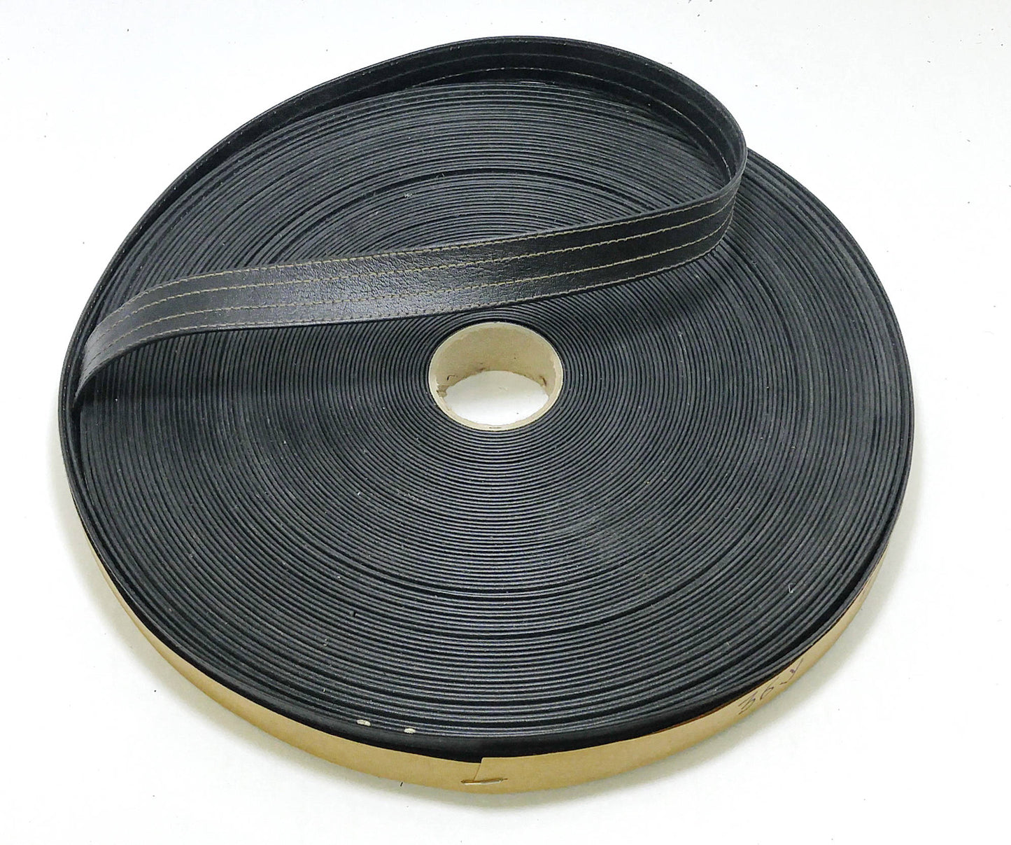 7/8" Double Folded and Stitched Leather Strap in VERY Dark Brown/Almost Black(2 YDS) - purse straps; crafting; leatherworking