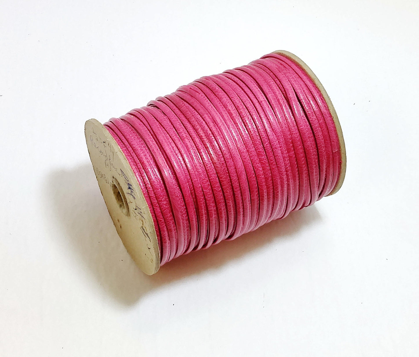3/16" Stitched Round Reinforced Leather Jewelry Cord in Fuchsia Ray (3 YDS) 3656XDD fushia; fuchshia; fuchsia