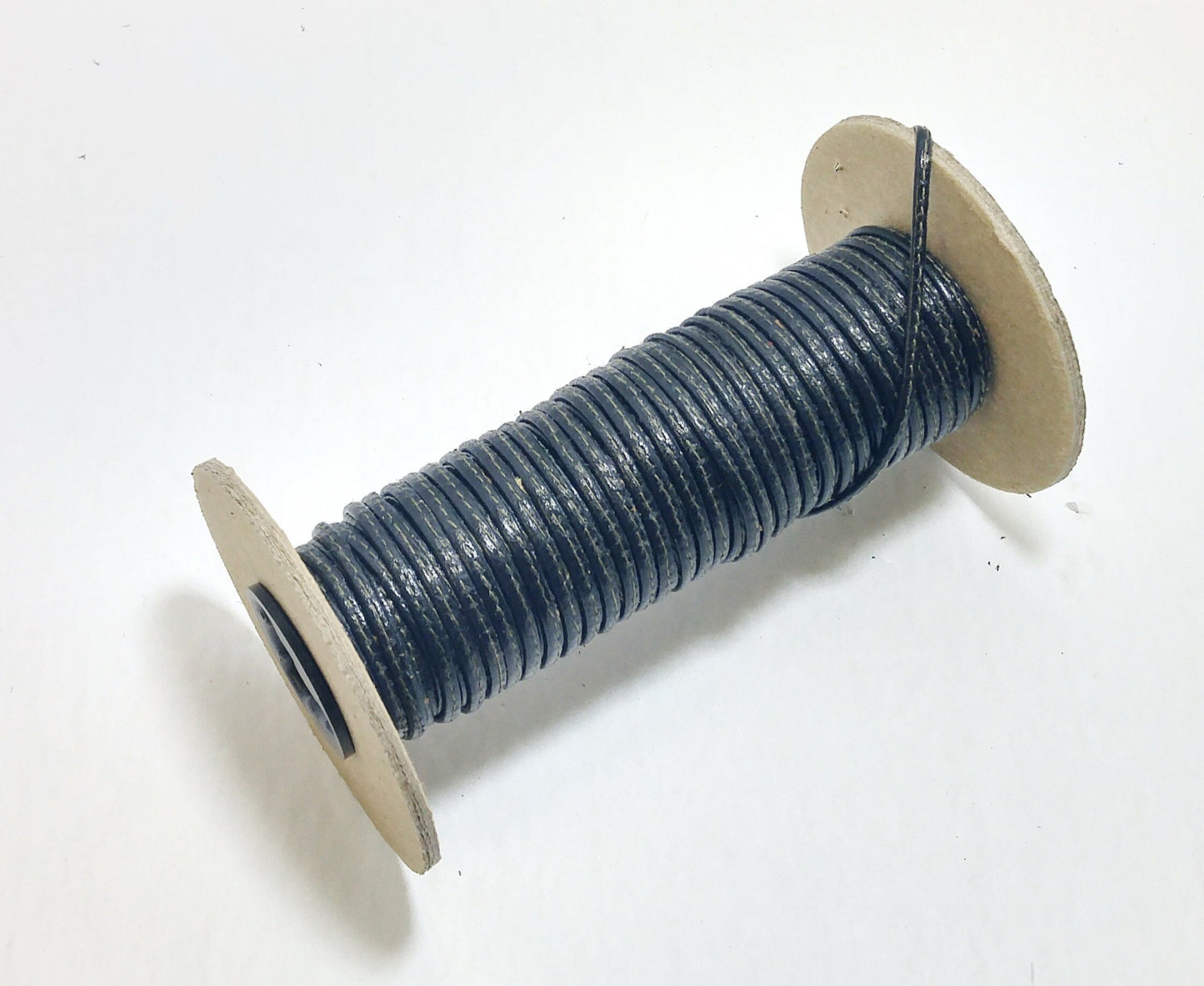 1/8" Stitched Jewelry Cord Lacing in Black Bukhara Cowhide with Brown Contrast Stitching (5 yds) 3596XD9