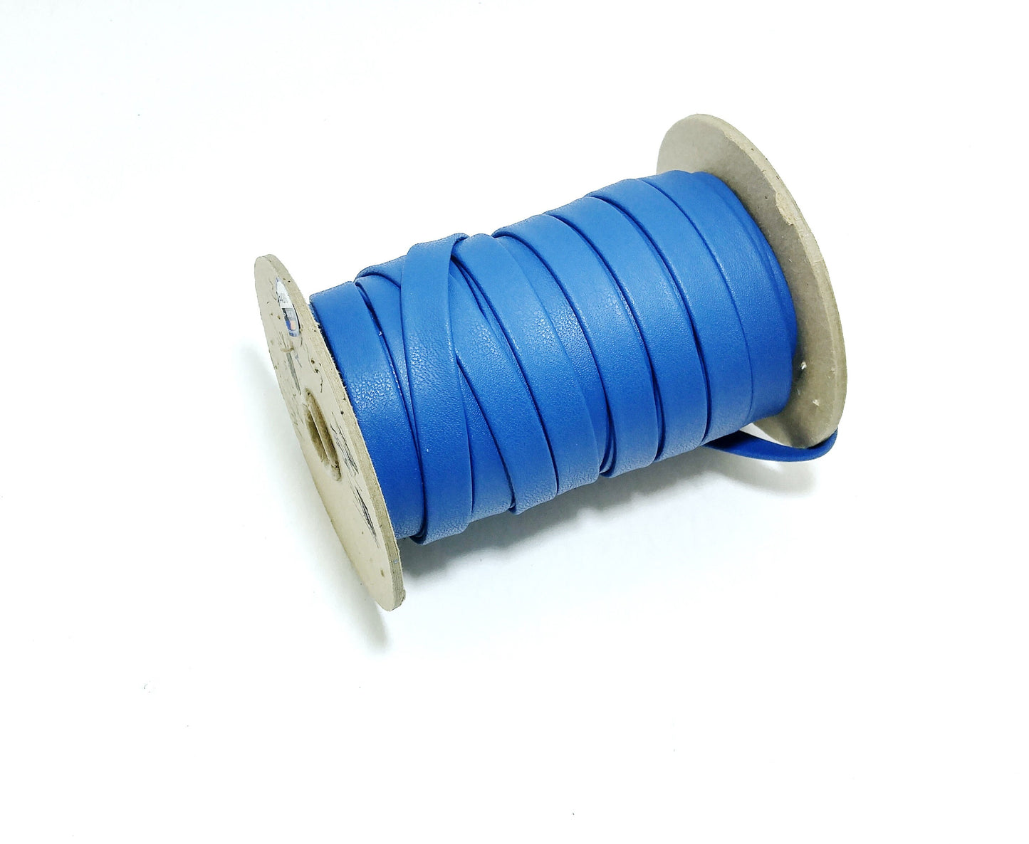 3/8" wide Leather Strip in Blue Duquessa Cowhide Leather (3 yds) 3701XDB Double-folded Reinforced