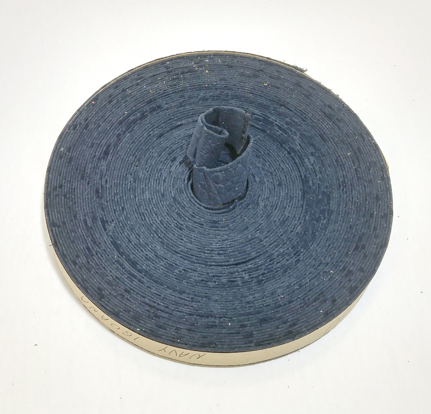 3/4" Double Folded, Vegan Leather Strap in Navy Iguana Print Faux Suede (5 YDS) 0750BUPU - straps; faux leather; handbag; sewing; crafting