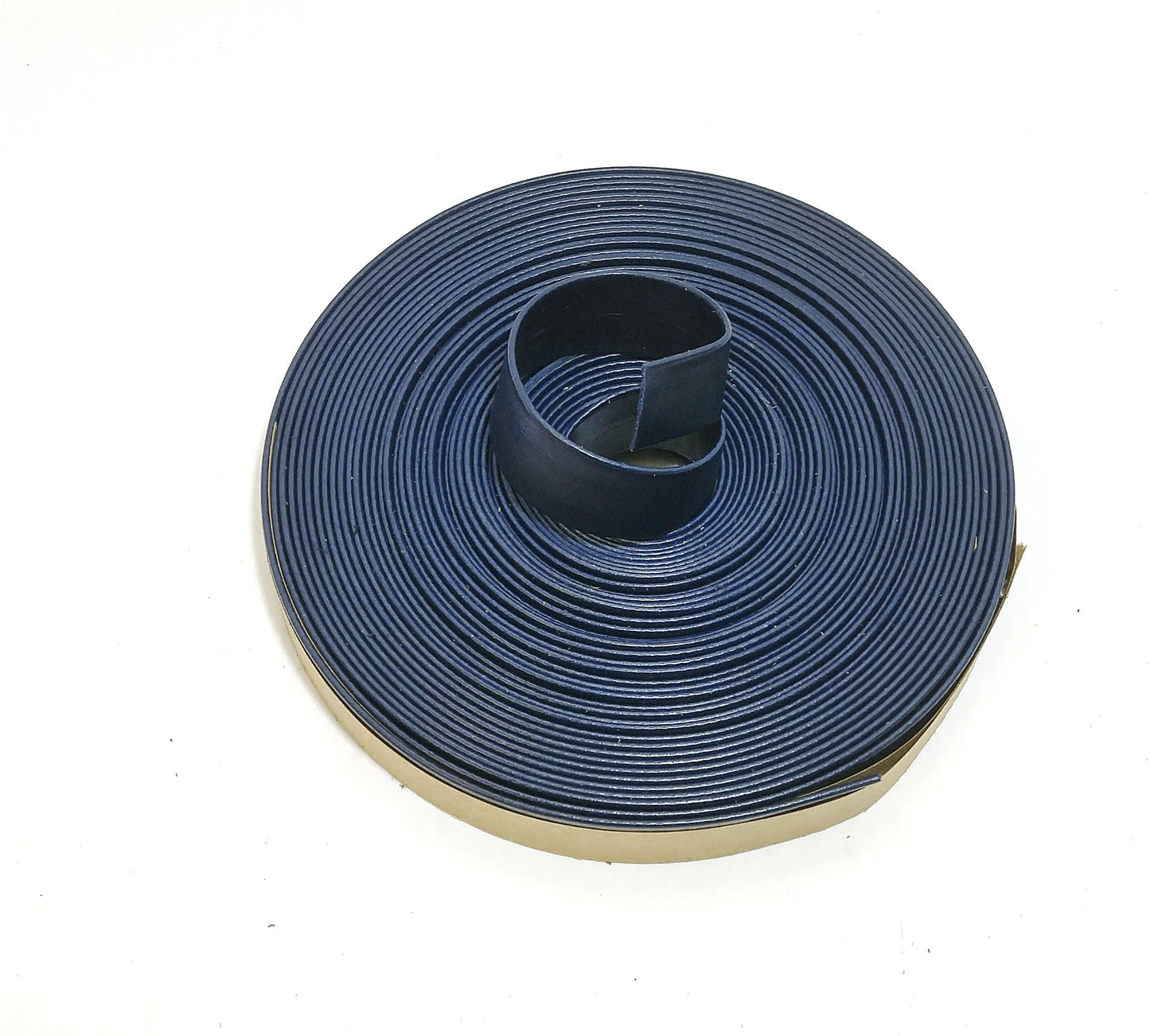 3/4" Double Folded, Vegan Leather Strap in Navy Indigo Polyurethane (5 YDS) 0750BUPU - straps; faux leather; handbag; sewing; crafting