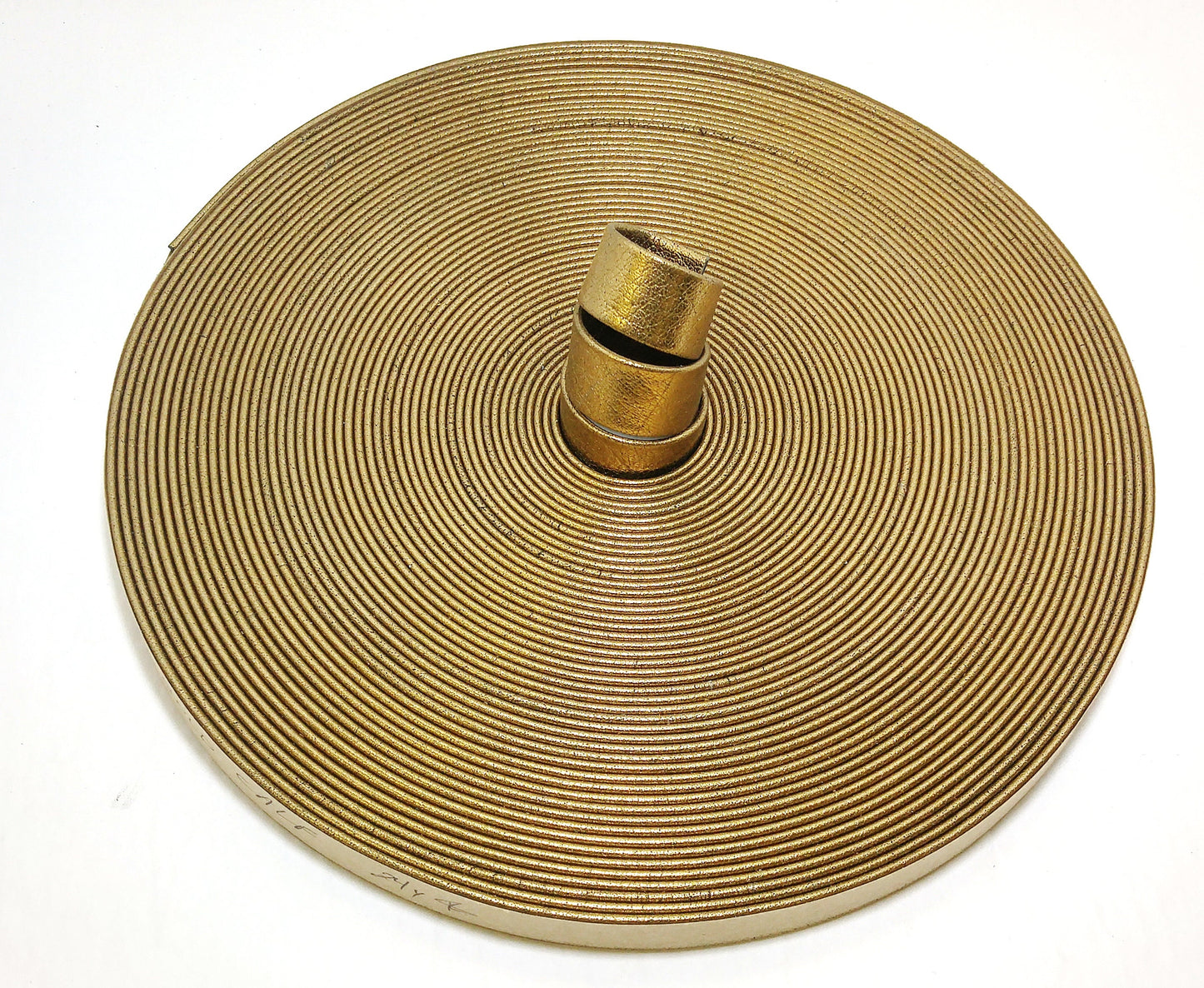 1" Double Folded, Reinforced, Cowhide Strap in Dark Gold Metallic Calf (2 YDs) 1000RD9