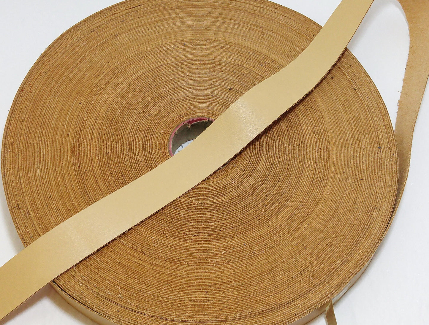 1" Flat, Cowhide Leather in Dark Buriti (3YDS) 1000NDB tan; beige; nude