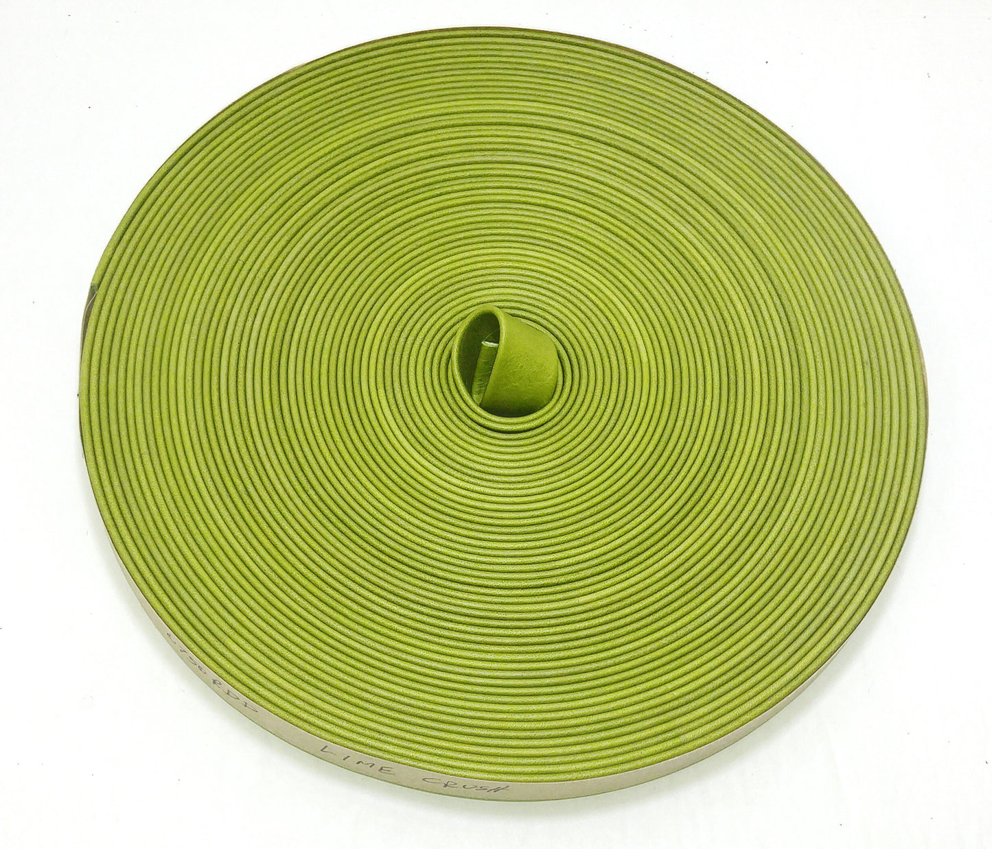 Genuine Leather Strap 3/4" Double-Folded and Reinforced (2 YDS) in Lime Crush 0750RDD light green; green